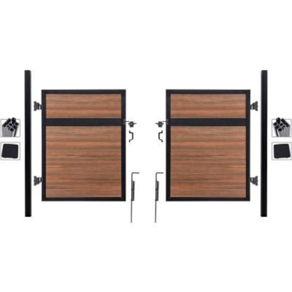 Jewett Cameron Companies Estate 10'W x 6'H King Cedar Aluminum/Composite Adjustable Fence Double Gate Kit -IN GROUND ONLY EF ET2216
